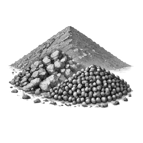 Iron-bearing materials — line drawing