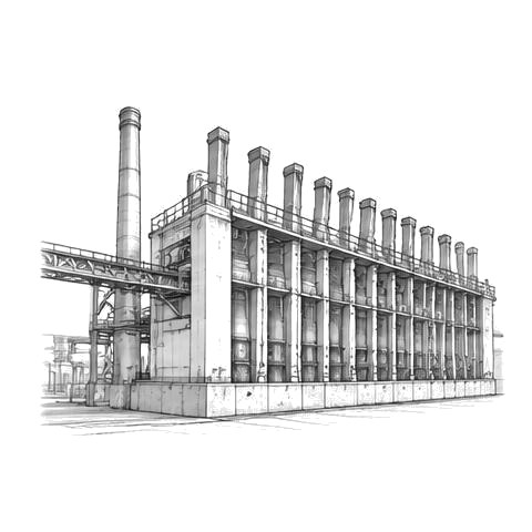Coke oven & furnace interface — line drawing