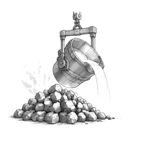 Alloy addition & melt chemistry — line drawing