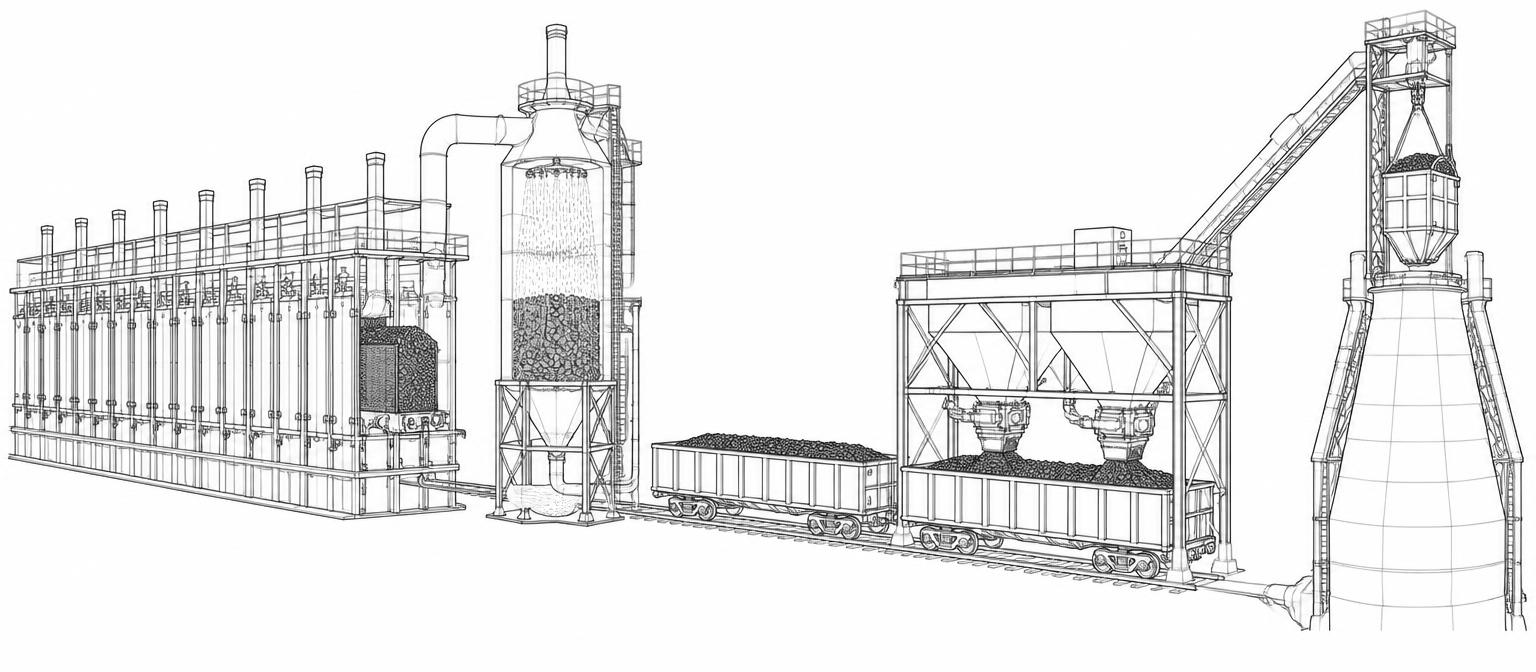 Coke oven & furnace interface — line drawing