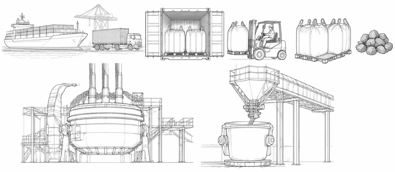 Alloy addition & melt chemistry — line drawing