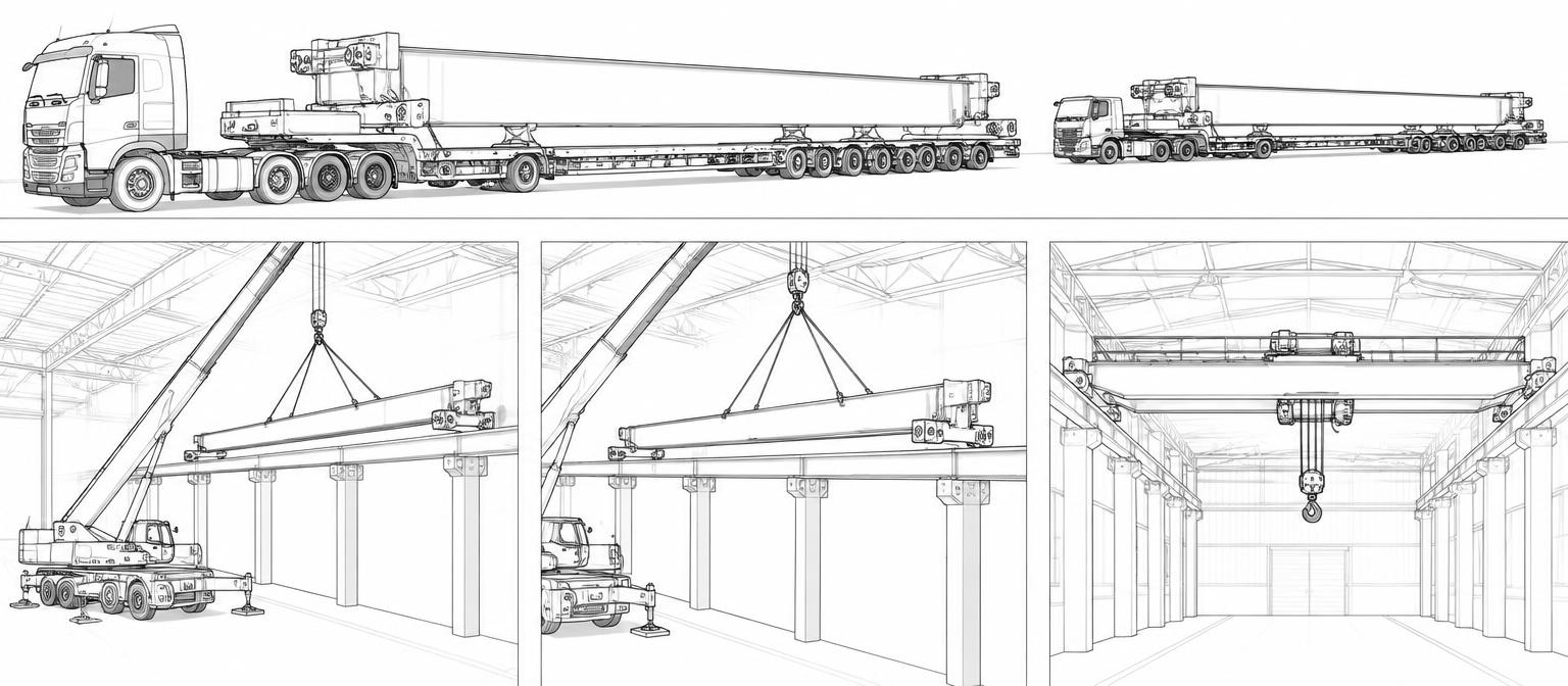 Lifting envelope & load movement — line drawing