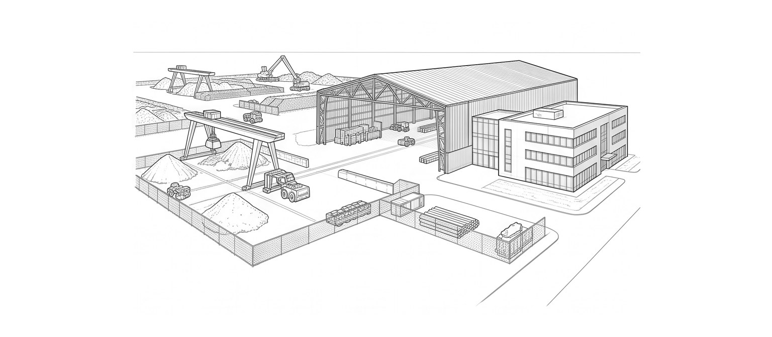 Resources, capital & industry — line drawing