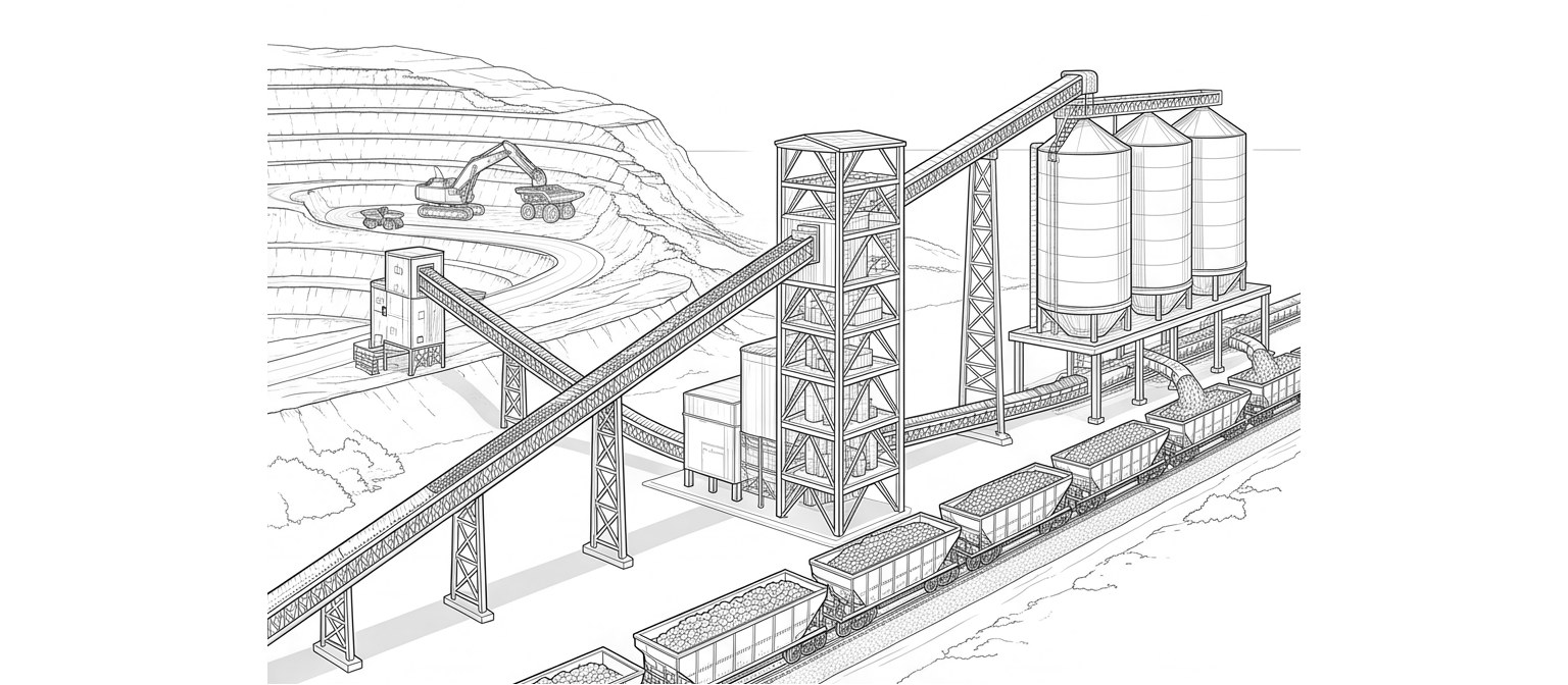 An integrated industrial perspective — line drawing